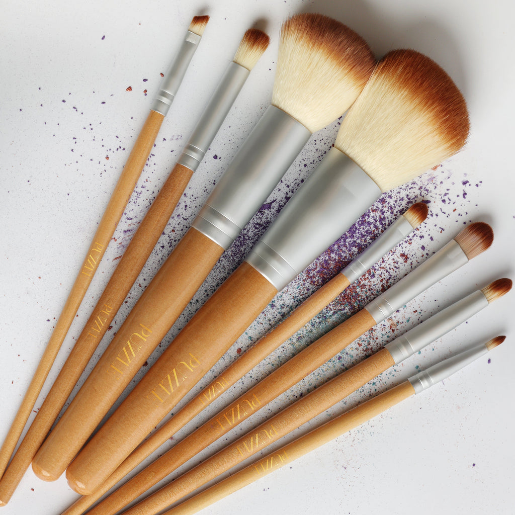 The Essential Brush Set by Puzzle – 8 vegan, professional makeup brushes with soft, skin-loving bristles for effortless, natural results