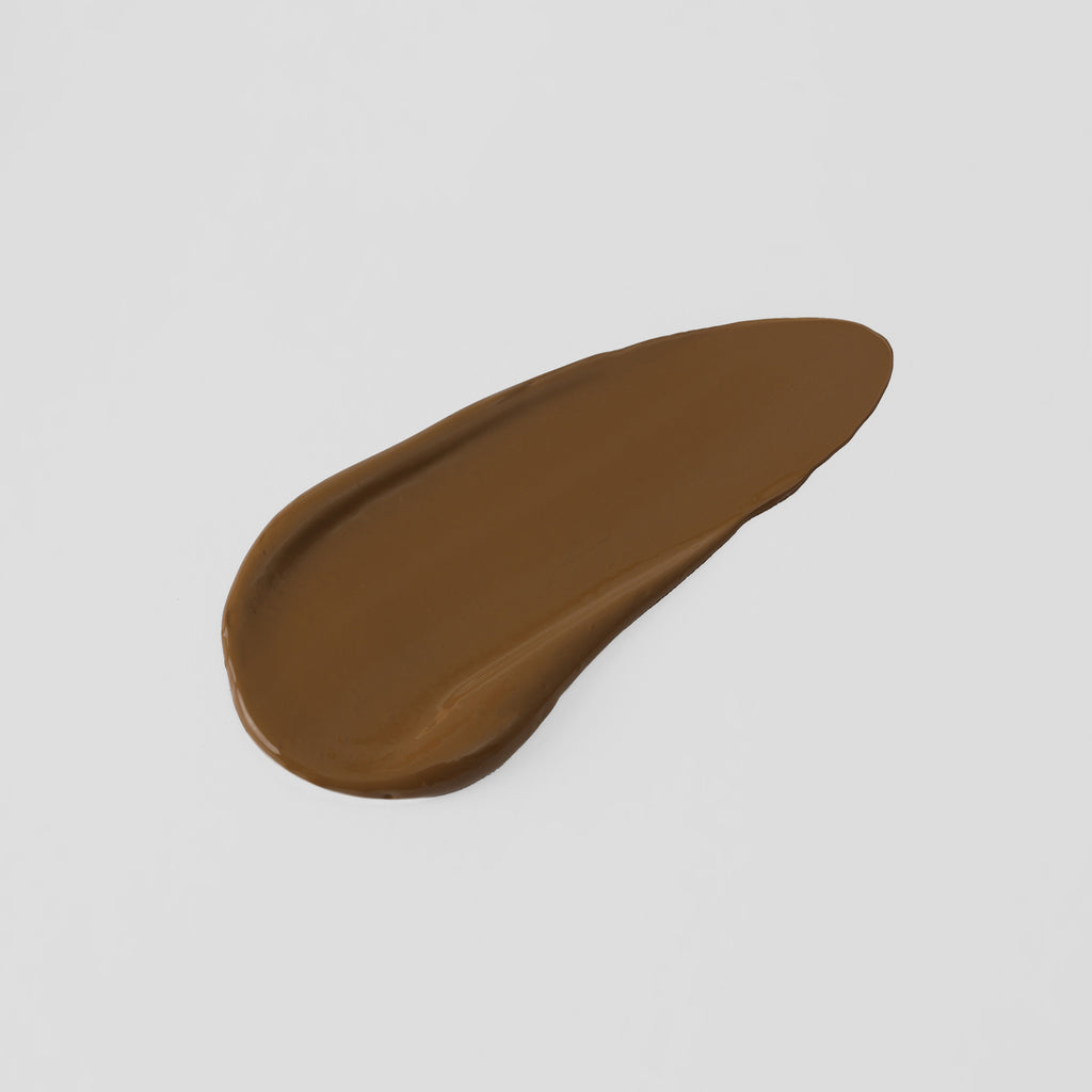 The Overachiever tinted moisturizer and foundation swatch in Hazelnut – vegan, buildable, skin-loving formula by Puzzle Makeup