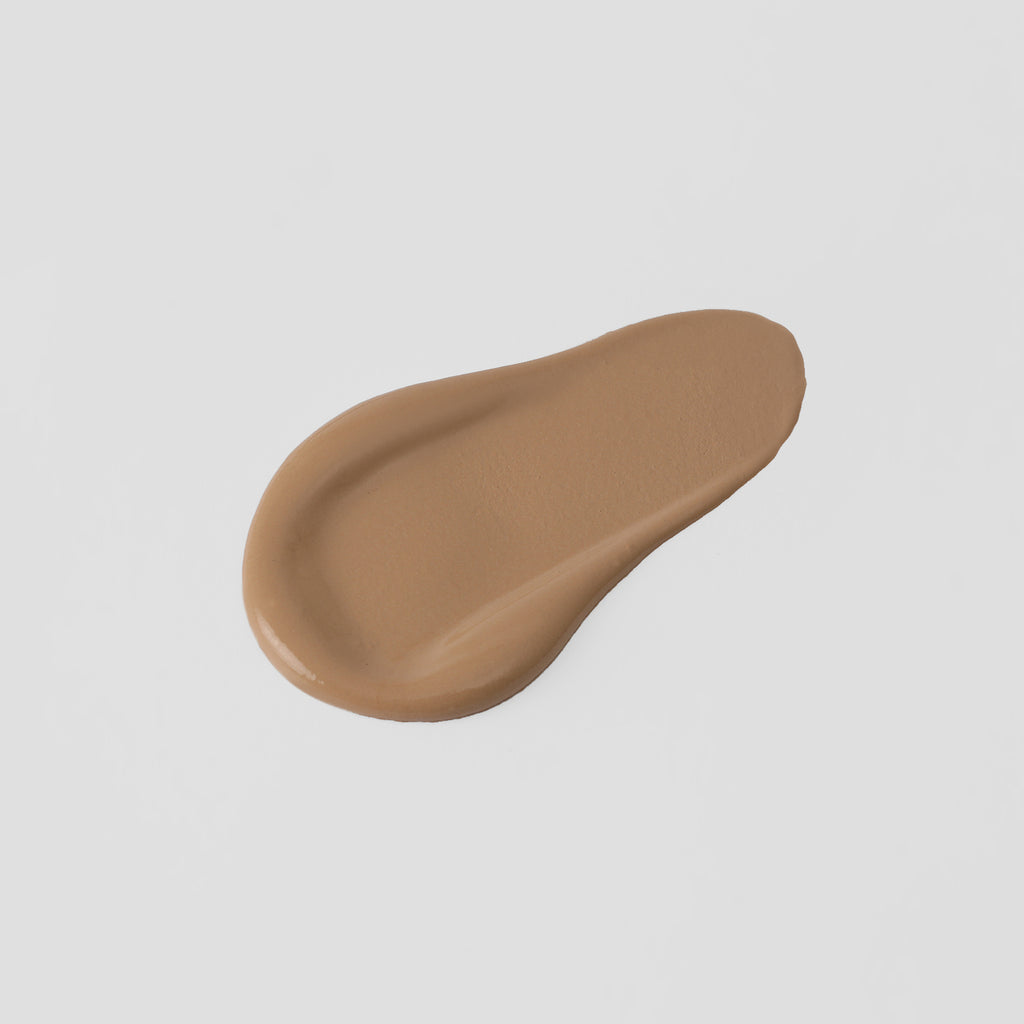 The Overachiever tinted moisturizer and foundation swatch in Seashore – vegan, buildable, skin-loving formula by Puzzle Makeup