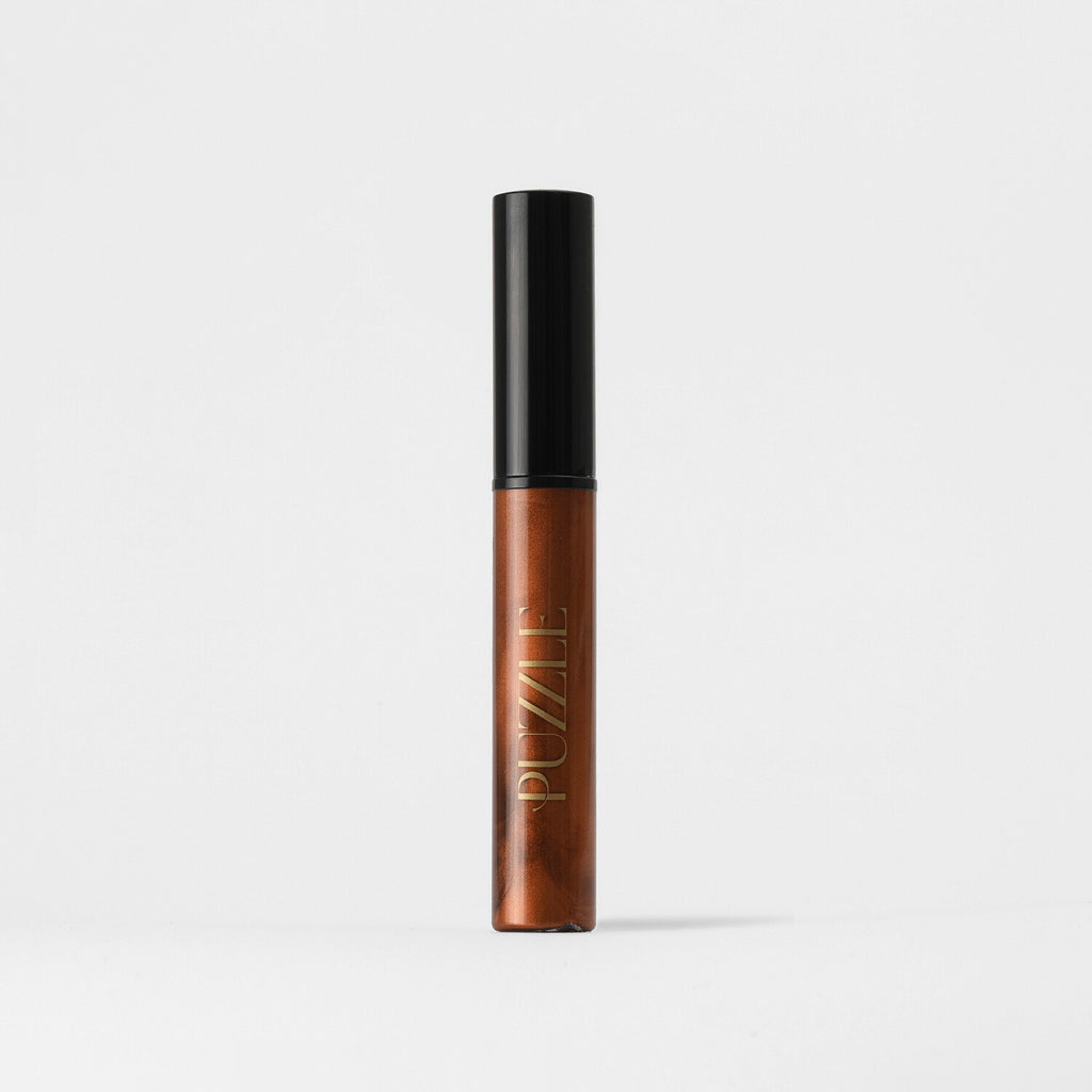 Goldstone Lip Gloss – vegan, buildable, blendable, multiuse, skin-loving formula by Puzzle Makeup