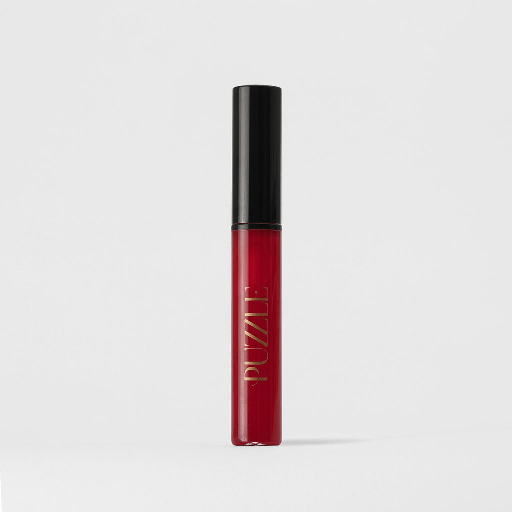 Scarlet Lip Gloss – vegan, buildable, blendable, multiuse, skin-loving formula by Puzzle Makeup